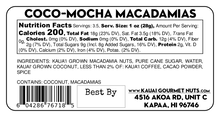 Coco-Mocha Coffee Chocolate Macadamias Ingredients Nutritional Facts