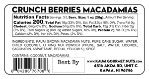 Crunch Berries Li Hing Mui Coconut Macadamias Ingredients Nutritional Facts