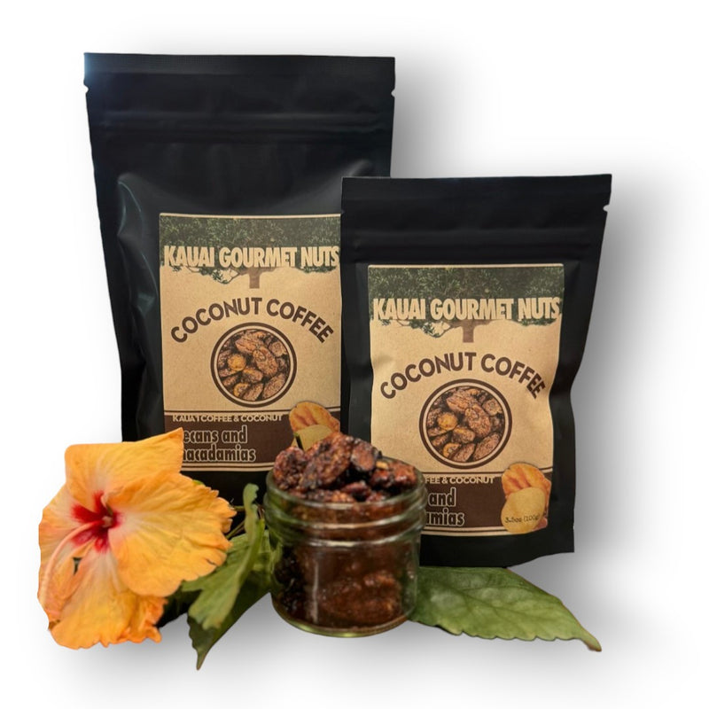 coconuts　バーバリーペア Coconut Coffee Pecans and Macadamias – Kauaigourmetnuts.com