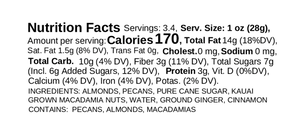 Aloha Ginger Nut Butter Ingredients Nutritional Facts
