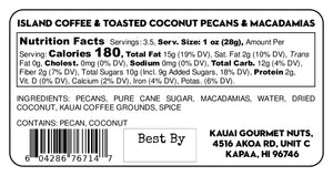 Coconut Coffee Pecans and Macadamias