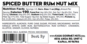 Spiced Butter Rum Nut Mix Nutritional Facts